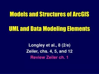 Models and Structures of ArcGIS UML and Data Modeling Elements