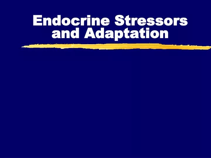 endocrine stressors and adaptation
