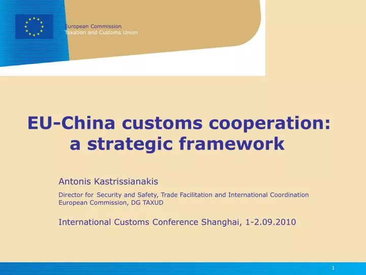 eu china customs cooperation a strategic framework