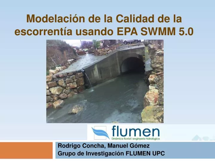 modelaci n de la calidad de la escorrent a usando epa swmm 5 0