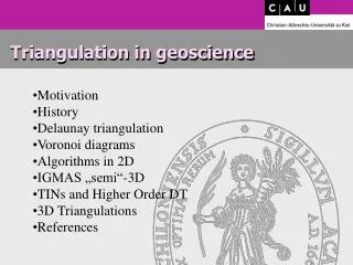 Triangulation in geoscience