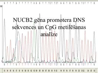 NUCB2 gēna promotera DNS sekvences un CpG metilēšanas analīze