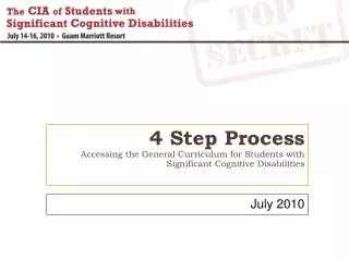 4 Step Process Accessing the General Curriculum for Students with Significant Cognitive Disabilities