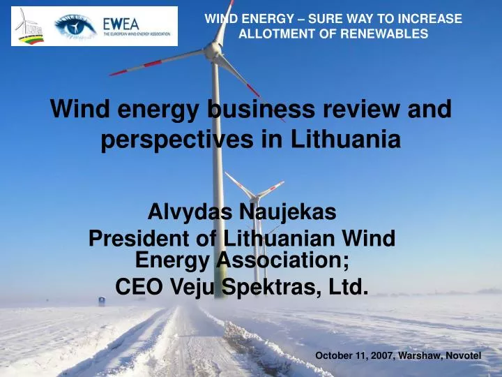 wind energy business review and perspectives in lithuania