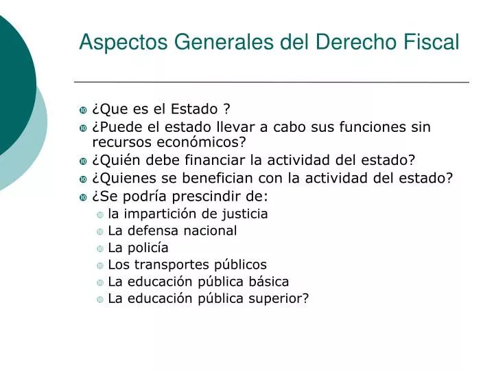 aspectos generales del derecho fiscal