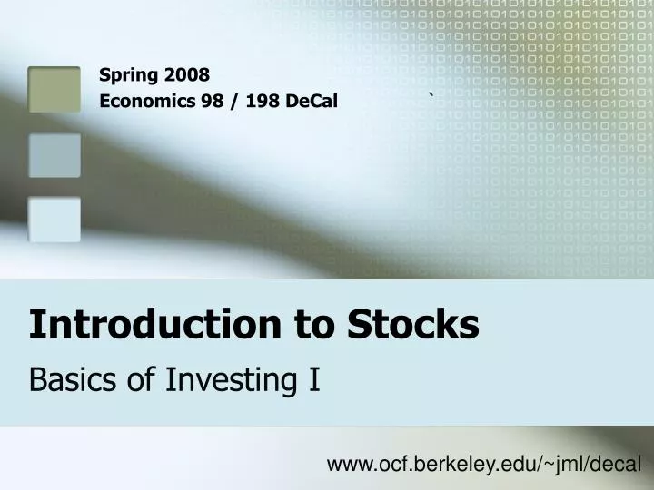 introduction to stocks