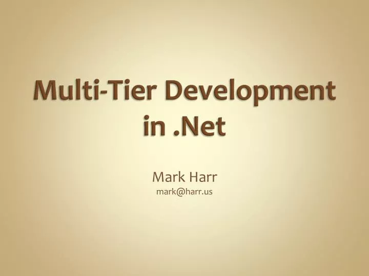 multi tier development in net