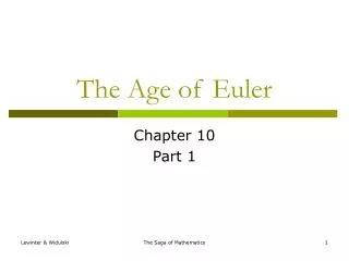 The Age of Euler