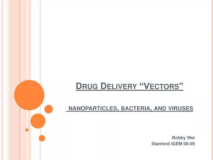 drug delivery vectors nanoparticles bacteria and viruses