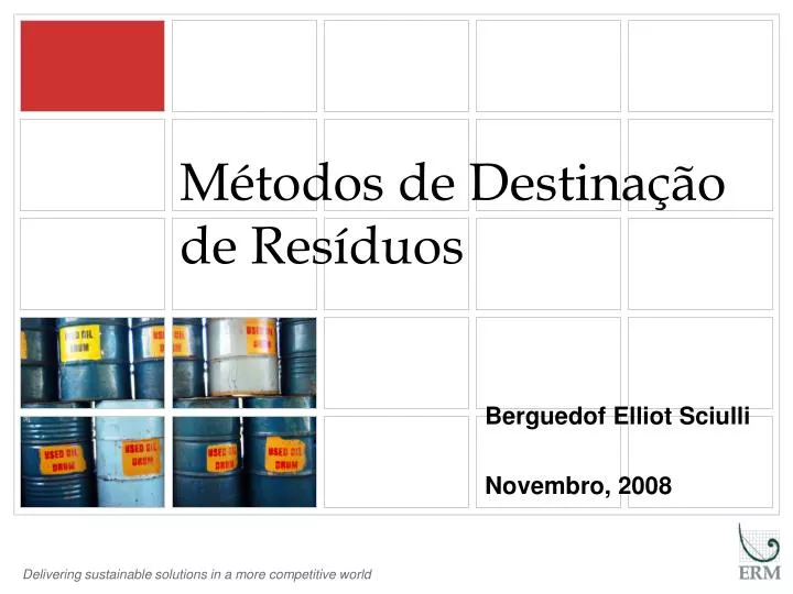 PPT Métodos de Destinação de Resíduos PowerPoint Presentation free download ID