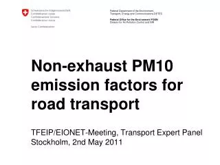 Non-exhaust PM10 emission factors for road transport