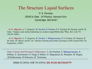 The Structure Liquid Surfaces