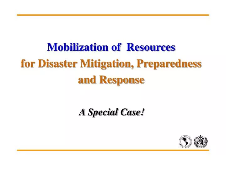 mobilization of resources for disaster mitigation preparedness and response