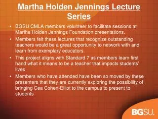 Martha Holden Jennings Lecture Series