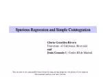 Spurious Regression and Simple Cointegration - slide 1
