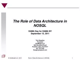The Role of Data Architecture in NOSQL