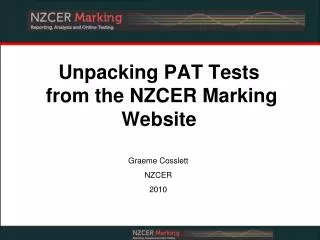 Unpacking PAT Tests from the NZCER Marking Website