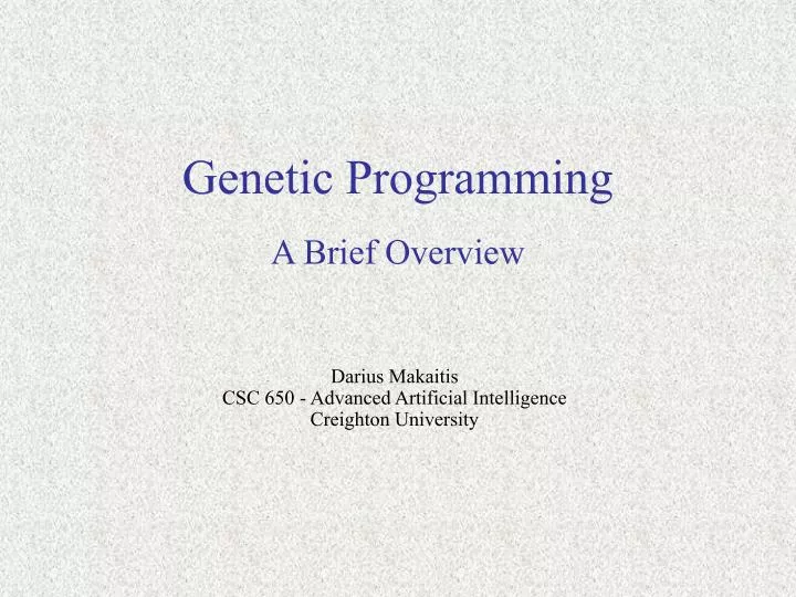 genetic programming