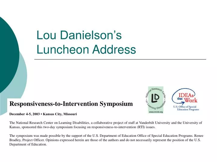 lou danielson s luncheon address