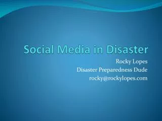 social media in disaster