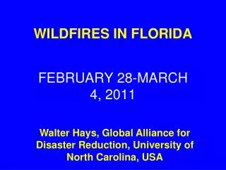 WILDFIRES IN FLORIDA