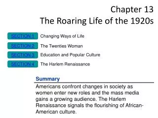Chapter 13 The Roaring Life of the 1920s