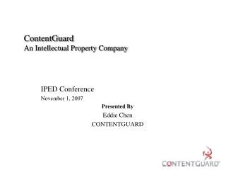 ContentGuard An Intellectual Property Company