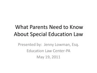 What Parents Need to Know About Special Education Law