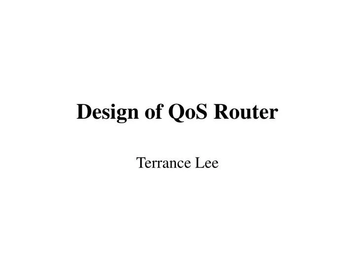 design of qos router