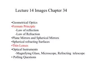 Lecture 14 Images Chapter 34