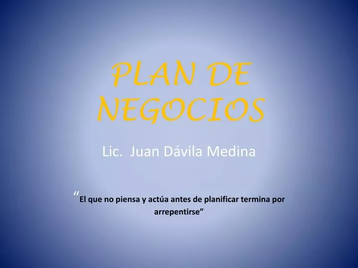 plan de negocios