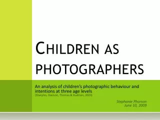 Children as photographers