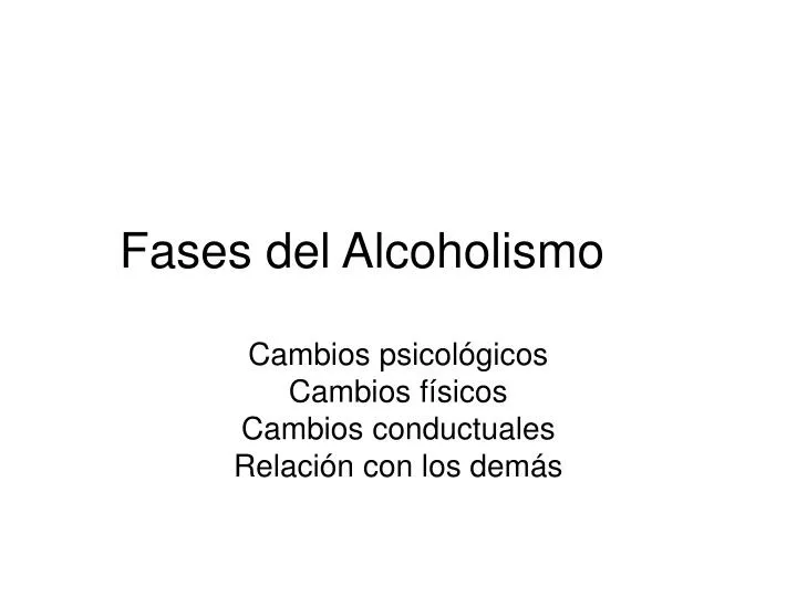 fases del alcoholismo