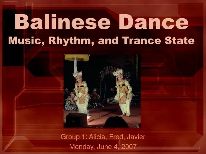 balinese dance music rhythm and trance state