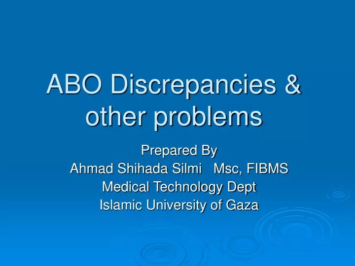 abo discrepancies other problems