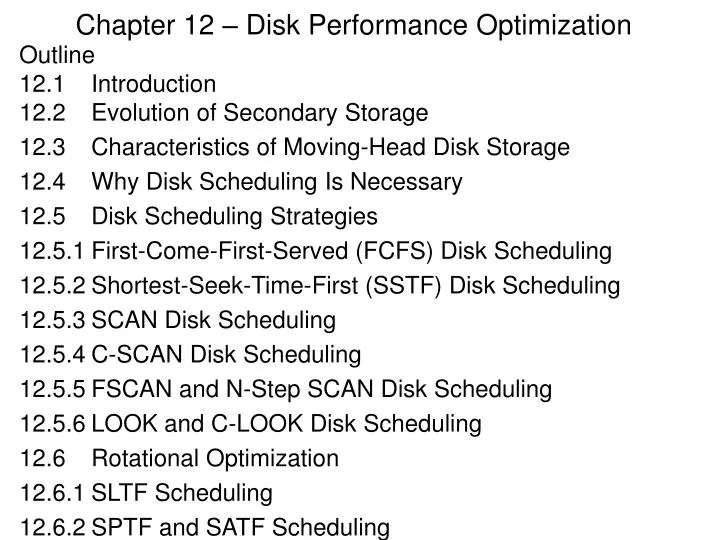 chapter 12 disk performance optimization