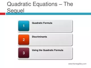 Quadratic Equations – The Sequel