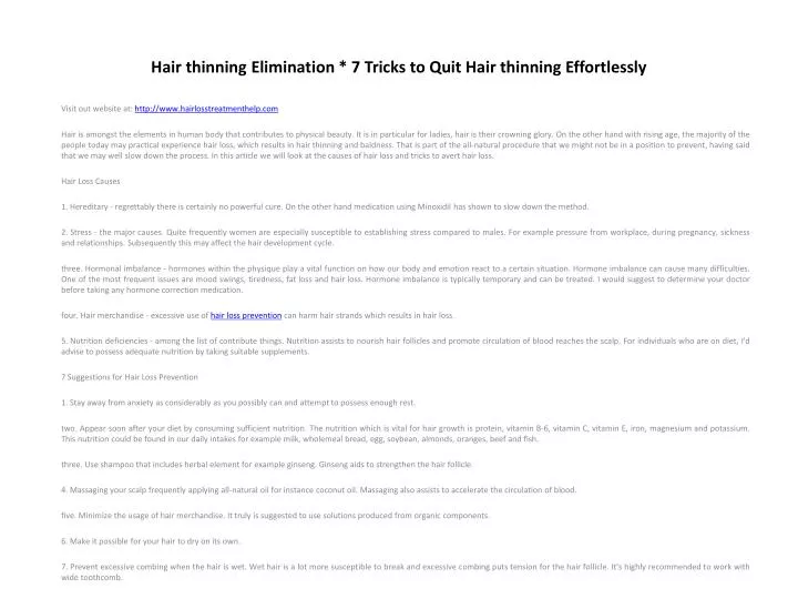 hair thinning elimination 7 tricks to quit hair thinning effortlessly