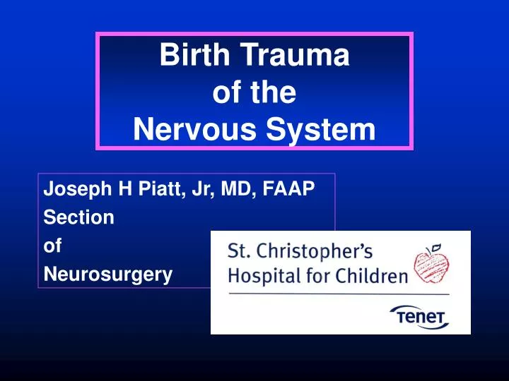 birth trauma of the nervous system