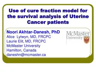 Use of cure fraction model for the survival analysis of Uterine Cancer patients