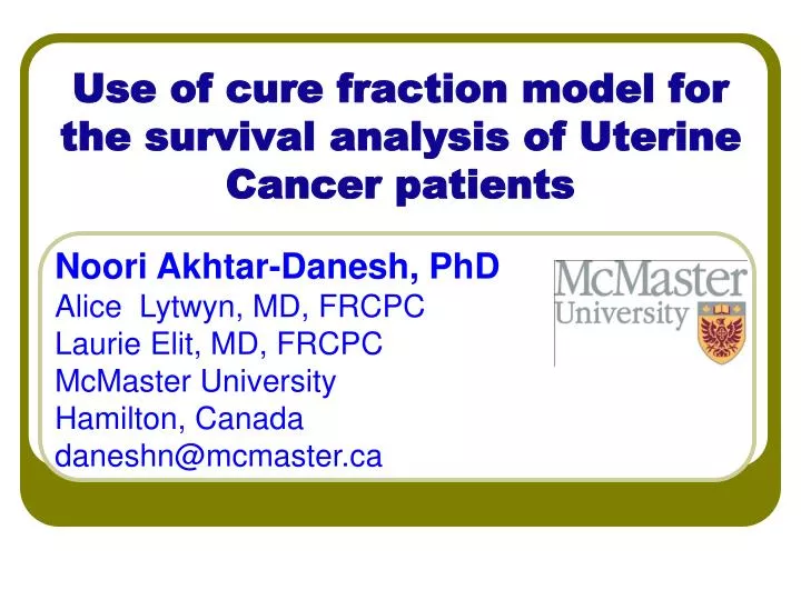 use of cure fraction model for the survival analysis of uterine cancer patients