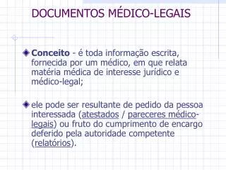 DOCUMENTOS MÉDICO-LEGAIS