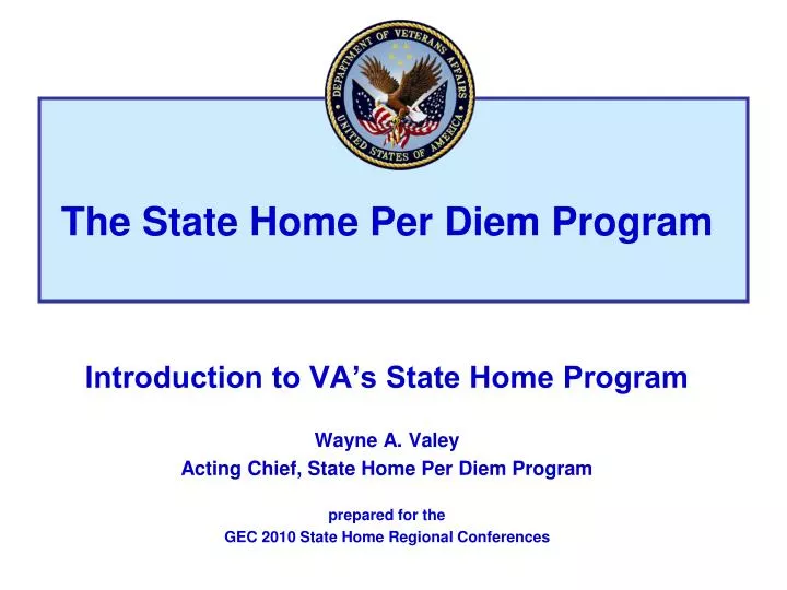 the state home per diem program