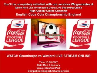 Scunthorpe vs Watford LIVE STREAM ONLINE TV SHOW
