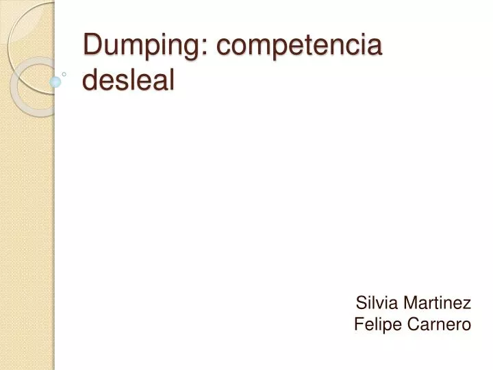 dumping competencia desleal