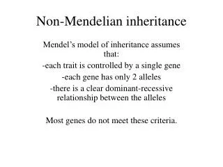 Non-Mendelian inheritance