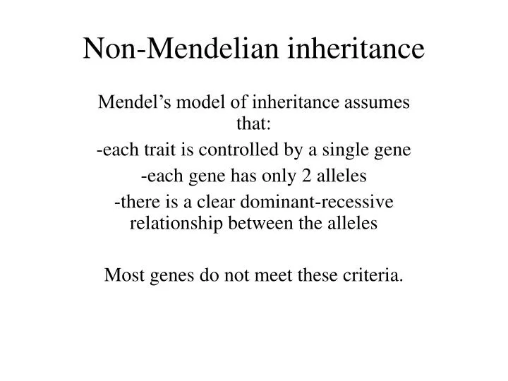 non mendelian inheritance