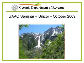 GAAO Seminar – Unicoi – October 2009