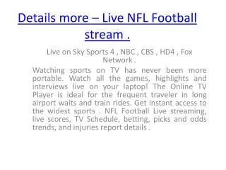 St Louis Rams vs Seattle Seahawks live NFL Football Week 17
