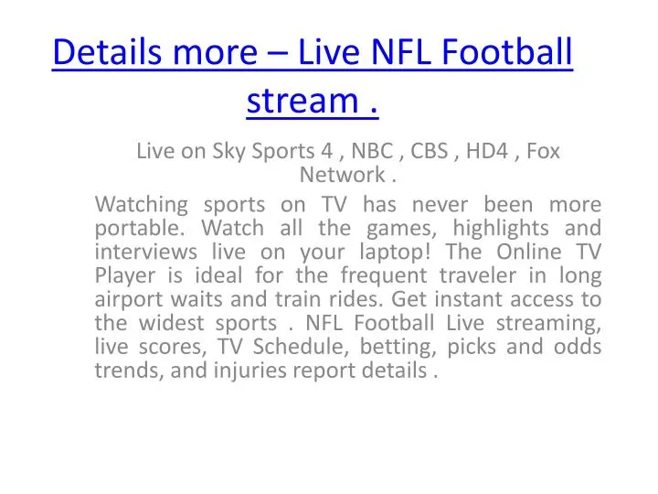details more live nfl football stream